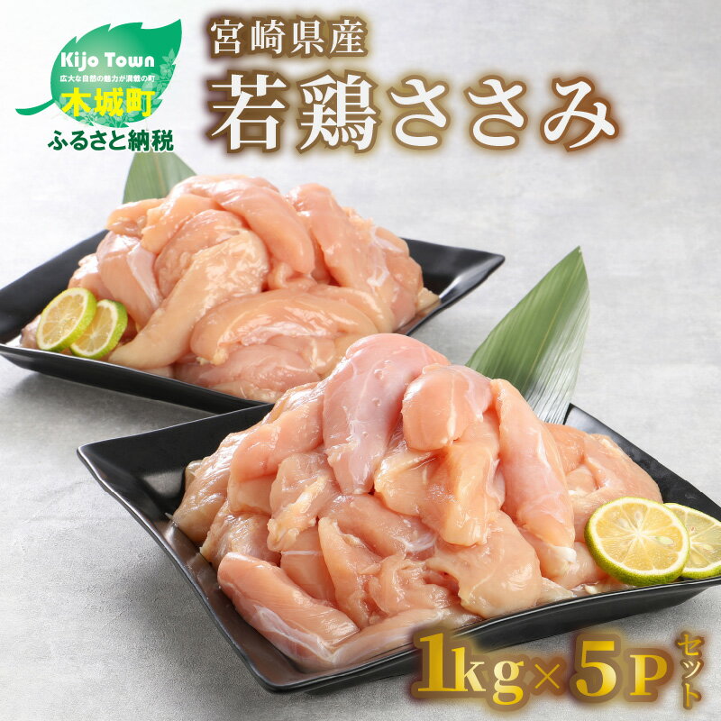 【ふるさと納税】宮崎県産若鶏ささみ 1kg×5パック - 国産 鶏肉 ササミ肉 低カロリー/高たんぱく ヘル...