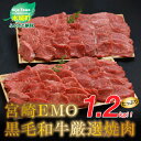 【ふるさと納税】<宮崎EMO黒毛和牛厳選焼肉 1.2kg(6...