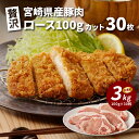 20位! 口コミ数「25件」評価「4.72」【レビューキャンペーン対象】贅沢宮崎県産豚肉ロース100gカット30枚 - 小分け とんかつ用 筋切り加工済み とんかつ肉 国産豚肉 総重量･･･ 