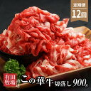【ふるさと納税】定期便 12回 有田牧場直送 この華牛切落し 900g 切り落とし 赤身が美味しい EMO牛(エモー牛) 牛肉 有田牧畜産業オリジナルブランド牛 霜降り肉も混在する切り落とし 冷凍 ヘルシー 送料無料【宮崎県木城町】