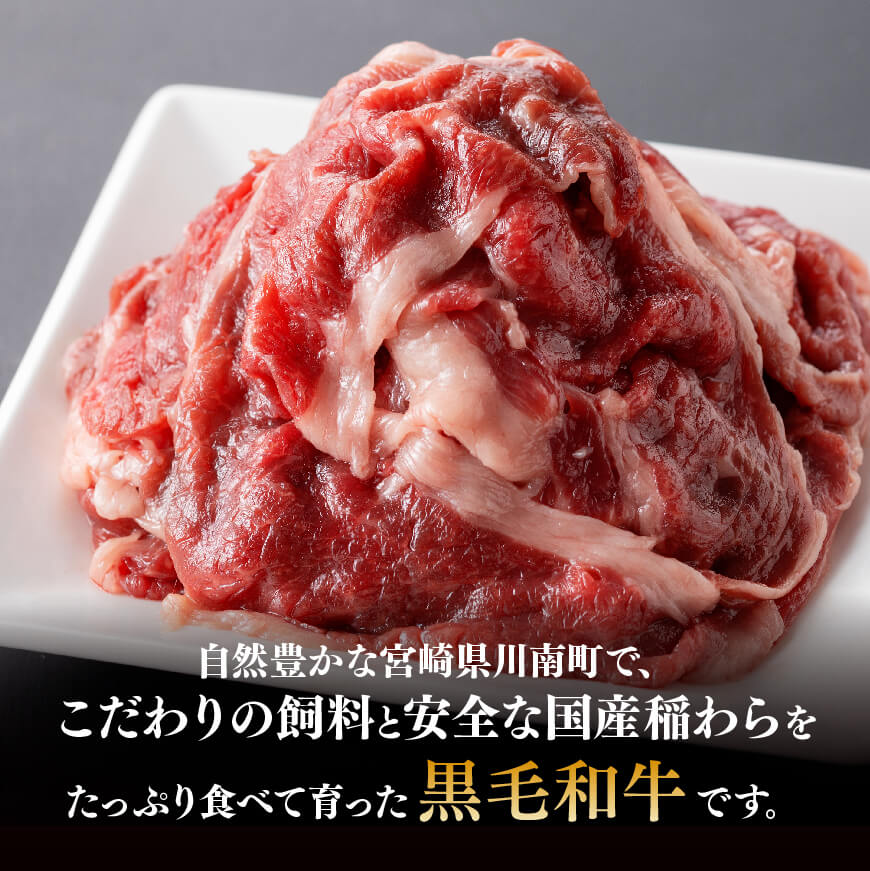 【ふるさと納税】※レビューキャンペーン※ 宮崎県産 黒毛和牛 切り落とし 300g 肉 牛肉 切り落とし 150g×2パック 牛丼 炒め物 九州産 宮崎産 川南町産 お取り寄せ 送料無料 川南町 G0510