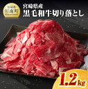 【ふるさと納税】宮崎県産黒毛和牛切り落とし 1.2kg 送料無料 肉 牛肉 国産 黒毛和牛 ミヤチク セット 宮崎県 川南町 F0618