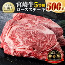 【ふるさと納税】5等級!宮崎牛ロースステーキ500g - 肉 牛肉 国産 国産牛 宮崎県産 黒毛和牛 ミヤチク ロース ステーキ 送料無料 D00640