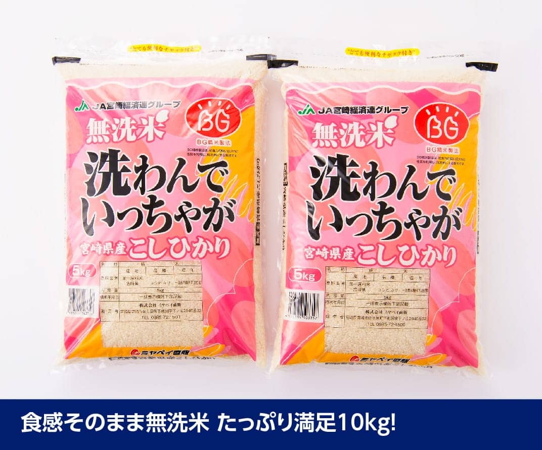 【ふるさと納税】【令和5年産】 宮崎県産無洗米「こしひかり 」10kg - 米 国産 九州産 宮崎県産 おにぎり おべんとう おかず 節水 時短 送料無料 E1604