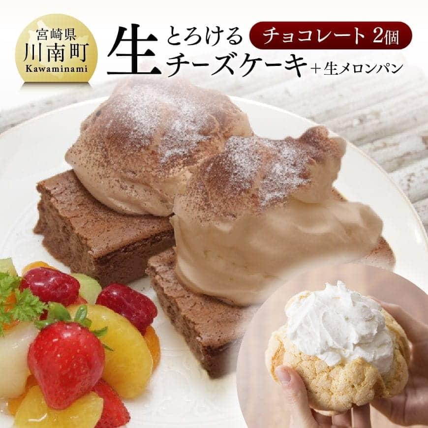 【ふるさと納税】 人気 チーズケーキ とろける生チーズケーキ (チョコ×2個) 新食感 ケーキ スイーツ 生クリーム 生メロンパン ナチュラルチーズ使用 送料無料 G2704