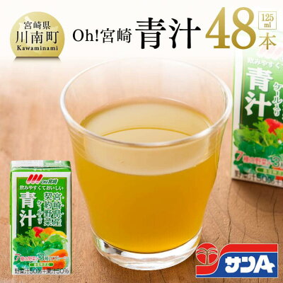 楽天ふるさと納税　【ふるさと納税】 青汁 サンA 125ml 48本 セット 飲料 宮崎県産ケール 緑黄色野菜成分 食塩 砂糖を 不使用 九州 宮崎県 川南町 送料無料 F3013