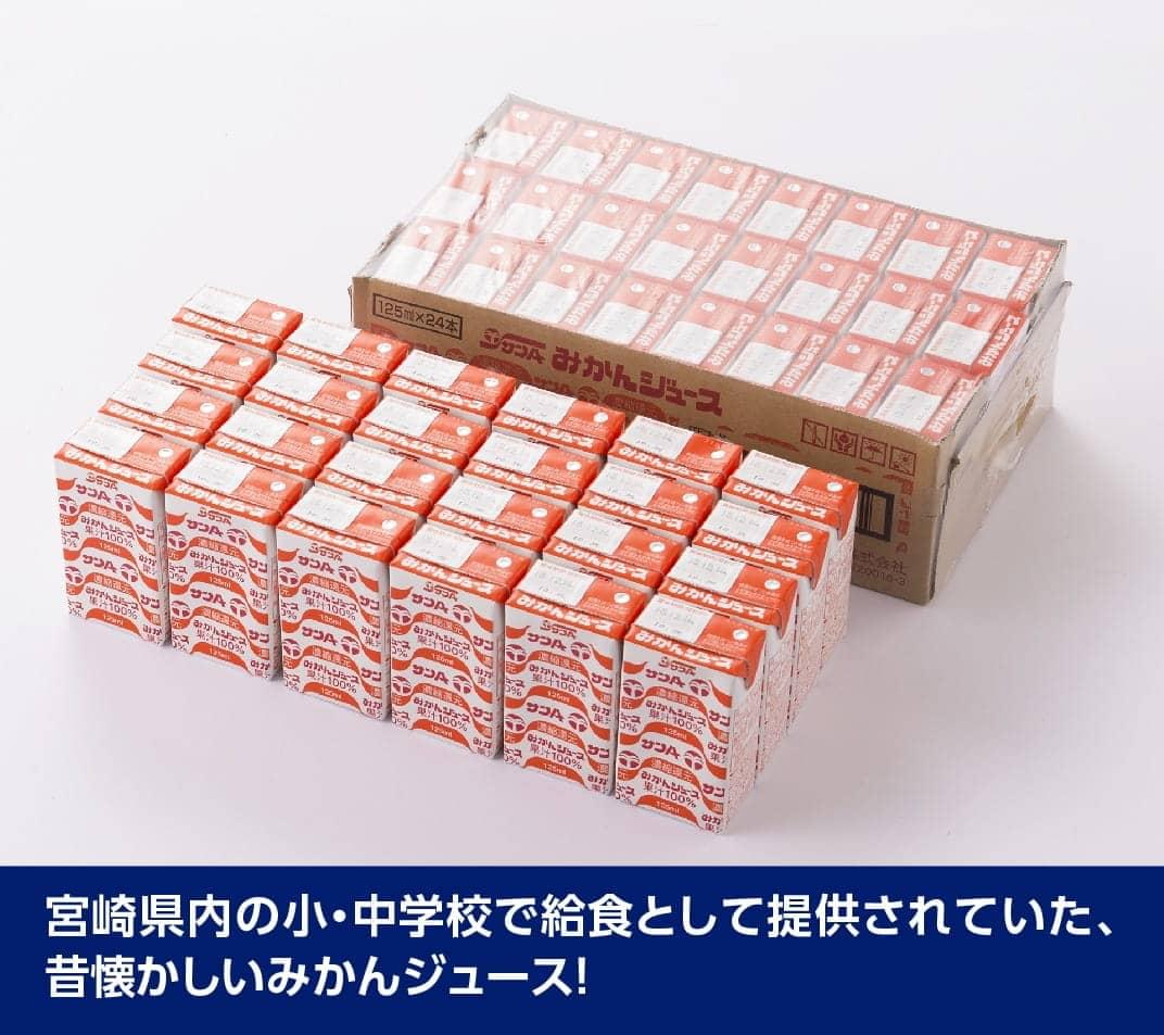 【ふるさと納税】3ヶ月定期便「サンAみかんジュース」各月125ml×48本セット【ジュース フルーツジュース 果汁100％ 果汁飲料 みかん 全3回】F3017t3