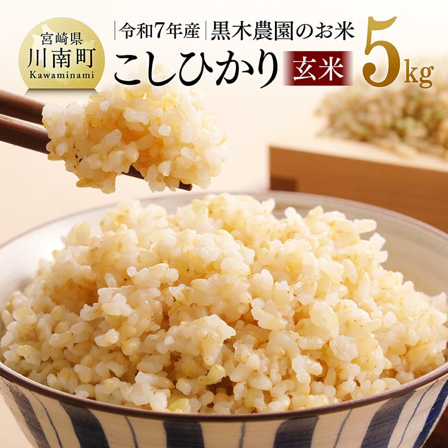 ※レビューキャンペーン※ [令和7年産]黒木農園のお米「こしひかり(玄米)」5kg - 米 お米 玄米 こしひかり 国産 九州産 宮崎県産 送料無料