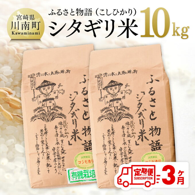 【ふるさと納税】【3ヶ月定期便】宮崎県産こしひかり「シタギリ米」10kg【 お米 新米 2023年産 定期便 全3回 】 E4202t3