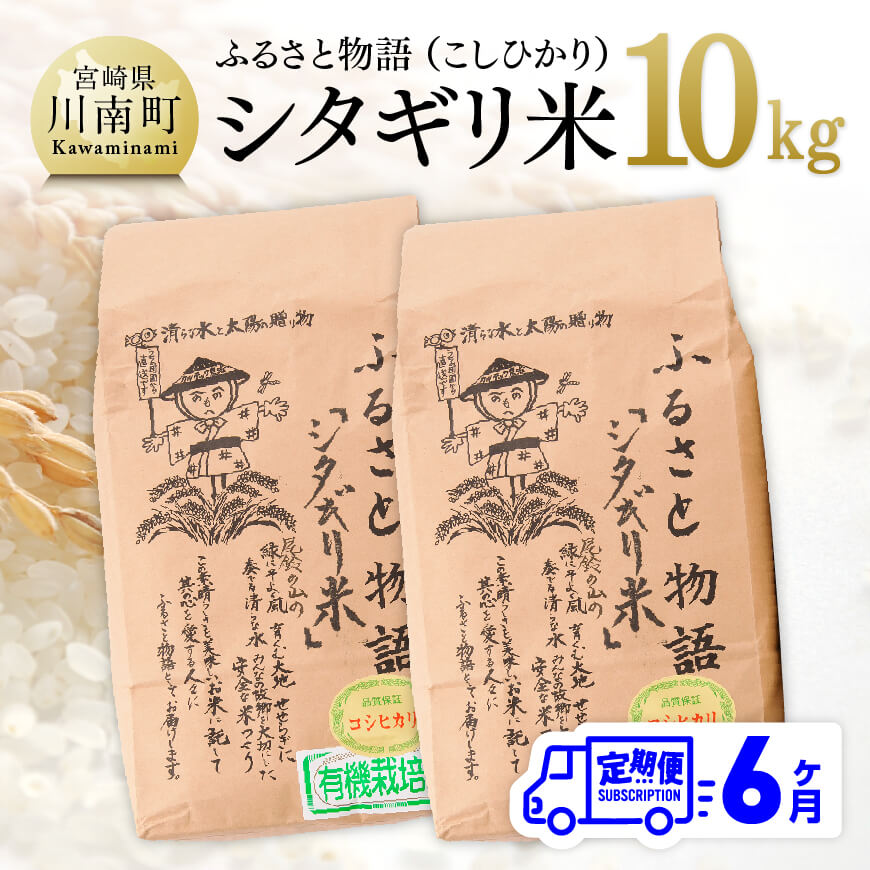 【ふるさと納税】※レビューキャンペーン※【6ヶ月定期便】宮崎県産こしひかり 「シタギリ米」 10kg【 お米 新米 2023年産 定期便 全6回 】E4202t6