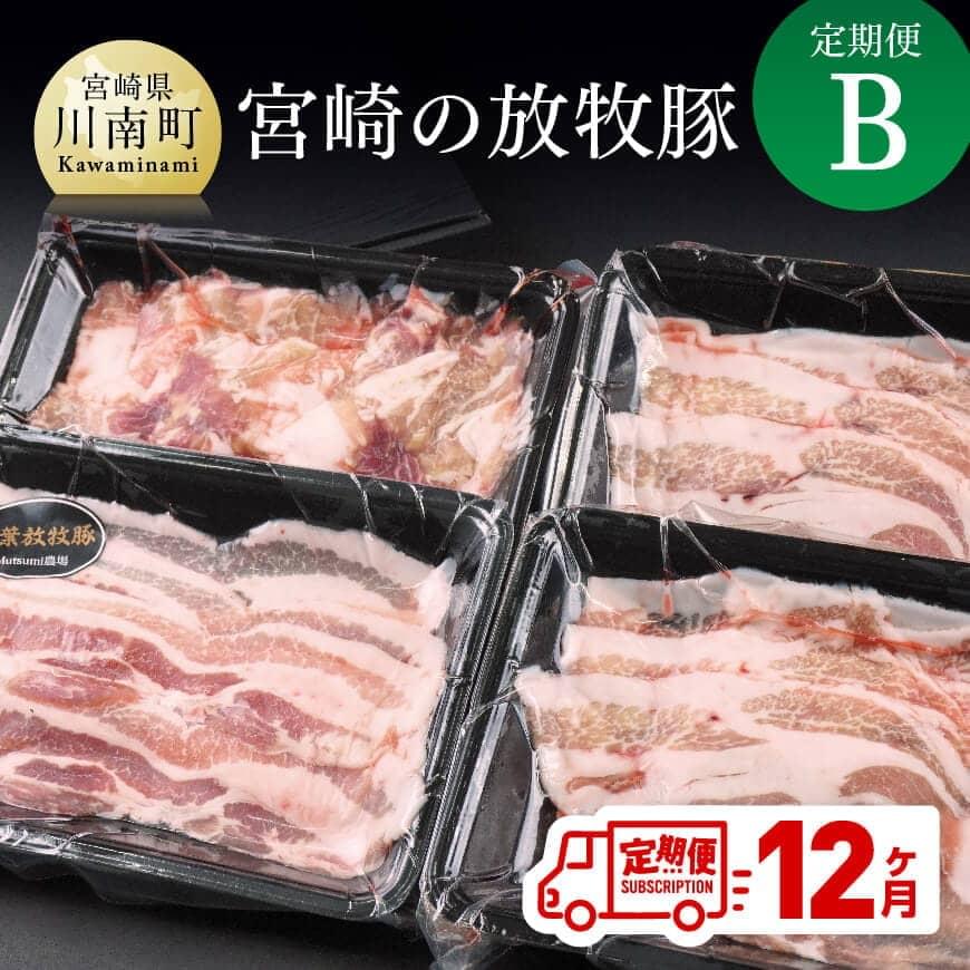 28位! 口コミ数「2件」評価「3」※レビューキャンペーン※ 豚肉 肉 定期便 お楽しみ セット 宮崎の放牧豚 定期便B　（12ヶ月）九州産 宮崎県産 お取り寄せ 送料無料 G･･･ 