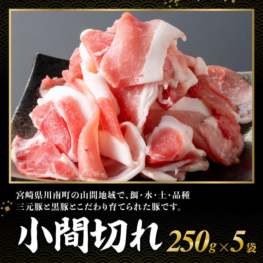 【ふるさと納税】 【小分け！】宮崎県産豚肉　放牧豚パラパラこま切れ1.25kg（250g...