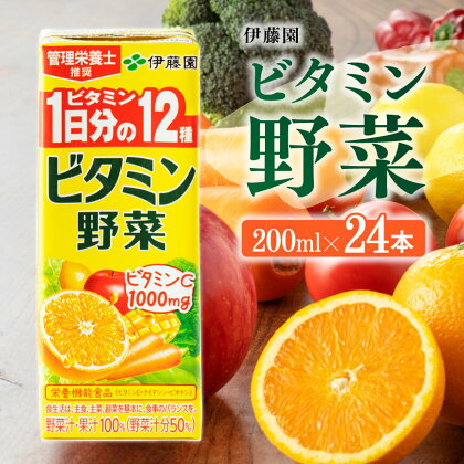 ※レビューキャンペーン※伊藤園 栄養機能食品ビタミン野菜（紙パック）200ml×24本 【 伊藤園 飲料類 野菜ジュース ミックスジュース 健康 飲みもの E7344 】