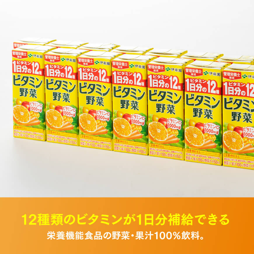 【ふるさと納税】※レビューキャンペーン※伊藤園 栄養機能食品ビタミン野菜（紙パック）200ml×48本 【 伊藤園 飲料類 野菜ジュース ミックスジュース 健康 飲みもの E7345 】