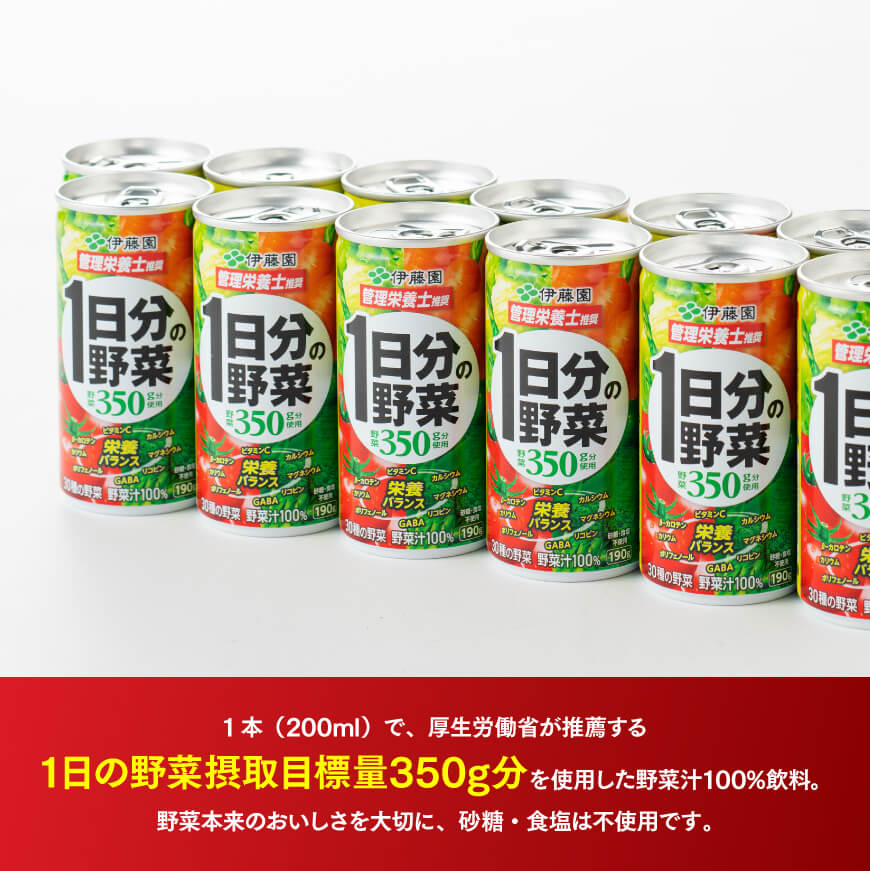 【ふるさと納税】※レビューキャンペーン※ 【3ヶ月定期便】伊藤園 1日分の野菜 190g×40本【定期便 全3回 野菜飲料 野菜ジュース 野菜汁 ジュース 飲料 ソフトドリンク 野菜ミックスジュース】D07313t3