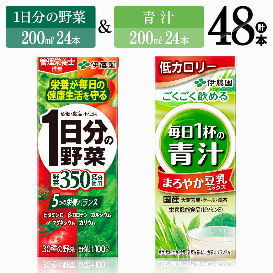 19位! 口コミ数「0件」評価「0」※レビューキャンペーン※伊藤園　1日分の野菜＆青汁（紙パック）48本 【伊藤園 飲料類 野菜 青汁 野菜ジュース セット 詰め合わせ 飲みも･･･ 