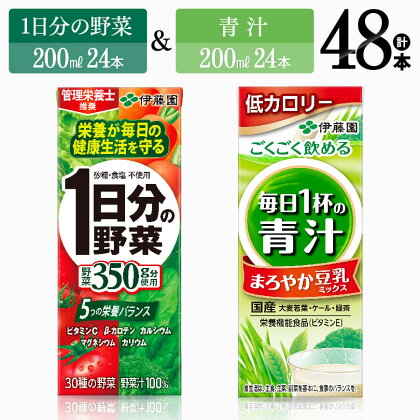 伊藤園　1日分の野菜＆青汁（紙パック）48本 【伊藤園 飲料類 野菜 青汁 野菜ジュース セット 詰め合わせ 飲みもの】E7358