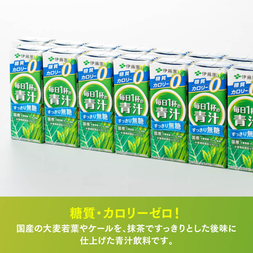 【ふるさと納税】※レビューキャンペーン※【3ヶ月定期便】伊藤園　毎日1杯の青汁無糖（紙パック）200ml×48本 - 伊藤園 飲料類 野菜 飲料 青汁 パック 飲みやすい 野菜ジュース ジュース ソフトドリンク F7367t3