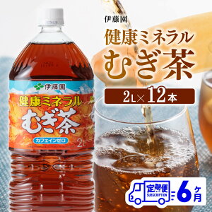 【ふるさと納税】 伊藤園 健康ミネラル むぎ茶 カフェインゼロ 2L×6本×2ケース 定期便 6ヶ月 送料無料【麦茶 備蓄 ペットボトル セット カロリーゼロ 2L ソフトドリンク 飲料 飲み物 全6回 D07303t6】