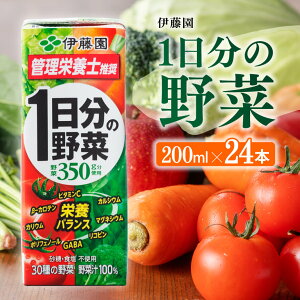 【ふるさと納税】 伊藤園 1日分の野菜（紙パック）200ml×24本 【 送料無料 紙 バック 野菜汁100％ トマト リコピン 備蓄 野菜飲料 野菜ジュース ミックスジュース 飲料類 果汁飲料 セット ジュース ソフトドリンク ケース 飲みもの E7342】