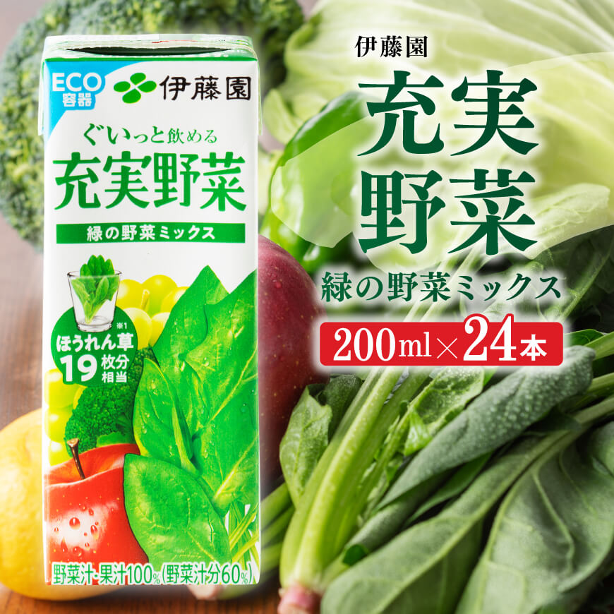 伊藤園 充実野菜 緑の野菜ミックス(紙パック)200ml×24本 [ 伊藤園 飲料類 野菜ジュース 野菜 ジュース ミックスジュース 飲みもの E7348]