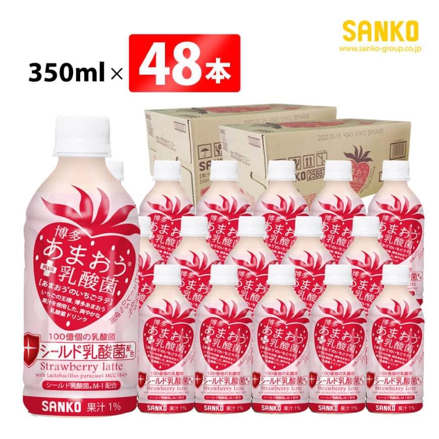 フルーツ入り乳飲料人気ランク33位　口コミ数「0件」評価「0」「【ふるさと納税】※レビューキャンペーン※ SANKO 博多あまおう PLUS乳酸菌（PET） 350ml×48本 飲料類 ソフトドリンク あまおう いちごラテ 長期保存 宮崎県 川南町 送料無料 G8810」