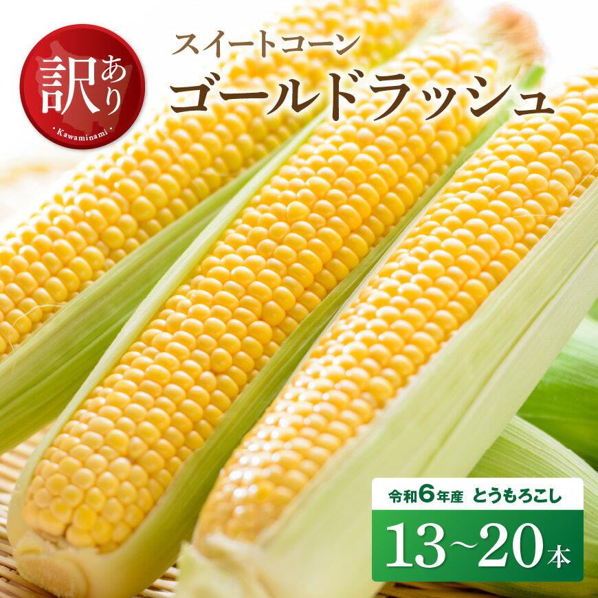 ※レビューキャンペーン※ [訳あり]令和6年産とうもろこし 宮崎県産スイートコーン「ゴールドラッシュ」13〜20本 [ 宮崎県産 川南町産 九州産 新鮮 農家直送 産地直送 スィート—コーン 送料無料 E9102 ]