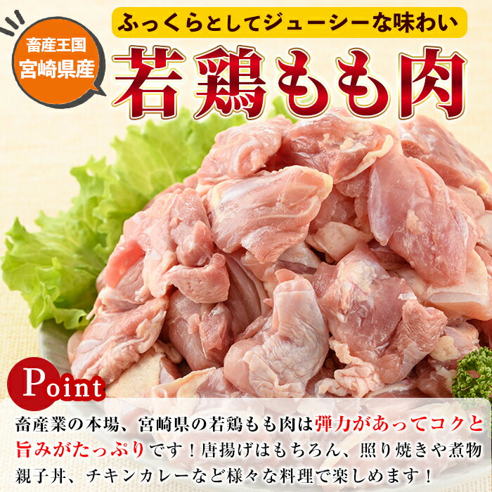 【ふるさと納税】鶏肉 もも肉 小分け(計3kg・250g×12P)お肉 鳥肉 とり肉 切身 カット済 個別凍結 IQFカット 国産 宮崎県産 唐揚げ から揚げ からあげ 冷凍 便利【SG-1】