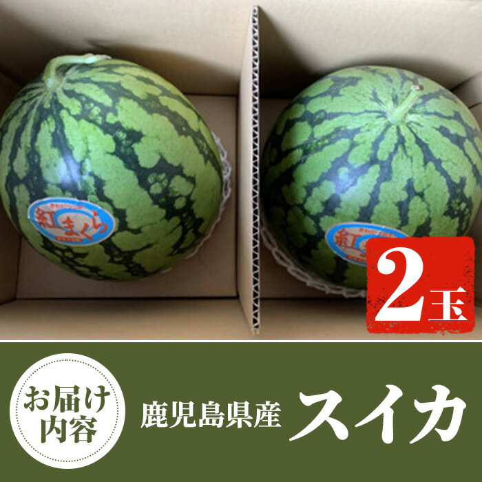 【ふるさと納税】＜先行予約受付中！2024年5月中旬より順次発送＞鹿児島県産 スイカ(2玉) 国産 果物 スイカ すいか 西瓜 ジュース スムージー 祭ばやし 縞王 紅まくら 黒小玉スイカ 期間限定【松永青果】a-16-30