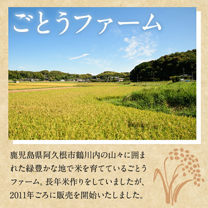【ふるさと納税】＜新米 令和8年産 ＞ 数量限定！あきほなみ (計6kg・3kg×2袋) しんまい R8年 米 お米 白米 あきほなみ アキホナミ おにぎり お弁当 ごはん ご飯【ごとうファーム】akn092-03 f462063-akune-10001513 鹿児島県阿久根市 サンプル画像2