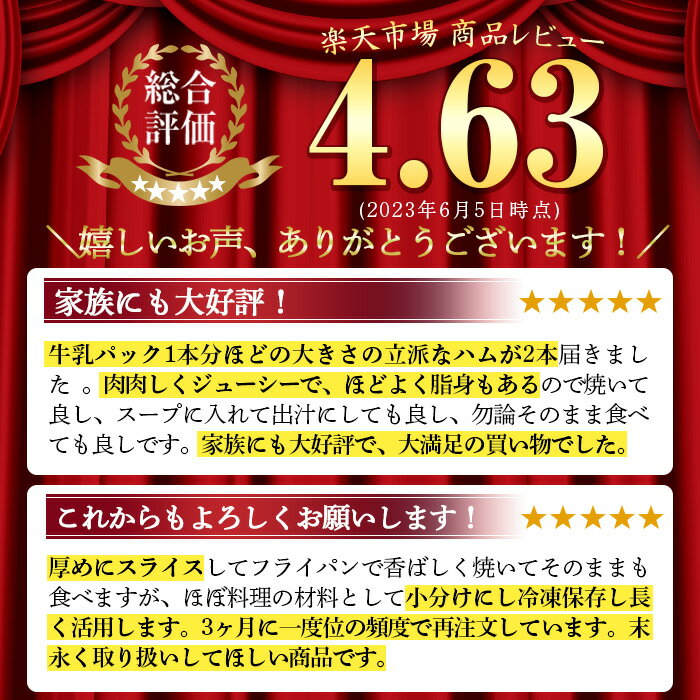 【ふるさと納税】《業務用・訳あり》サラダハム(約1kg×2本・計2kg) ハム 国産 豚肉 塩漬 熟成 プレスハム 肉加工品 訳アリ 業務用 サラダ トッピング【ナンチク】