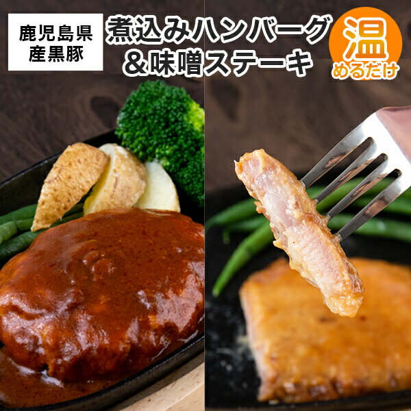 【ふるさと納税】鹿児島県産 黒豚 煮込み ハンバーグ 味噌 