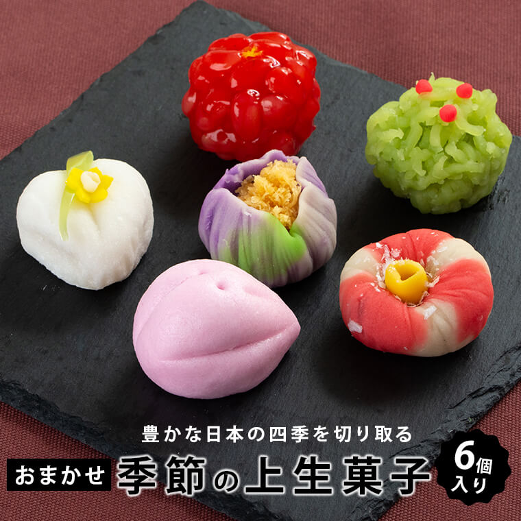 【ふるさと納税】季節の上生菓子6個入り 季節の上生菓子　おまかせセット 母の日　父の日 和菓子 かわいい 素敵　お取り寄せ スイーツ グルメ お供え