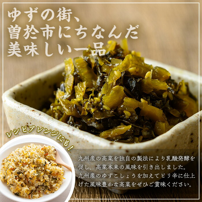【ふるさと納税】ゆずこしょう高菜(計1.2kg・120g×10袋) 漬物 お漬物 つけもの 高菜 ゆず こしょう ピリ辛 そのまま 10袋 常温 常温保存【曽於市観光協会】
