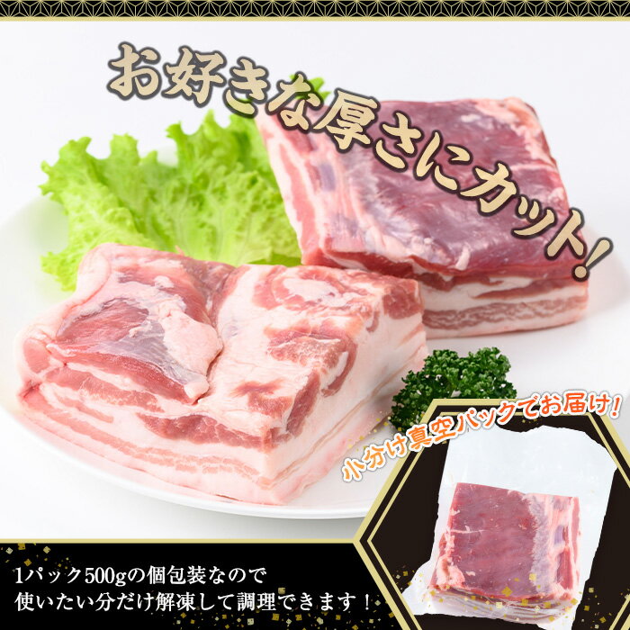 【ふるさと納税】鹿児島県産豚肉バラブロック(計1.5kg・500g×3P) 鹿児島県 国産 豚...