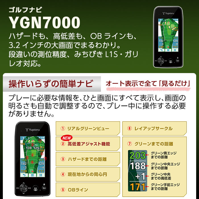 【ふるさと納税】YupiteruゴルフナビYGN7000(距離計)ショットナビ 距離計 GPSナビ ゴルフナビ ゴルフGPSナビ 計測器 日本製 家電 アウトドア ゴルフ用品 ゴルフ距離計 スポーツ【ユピテル】