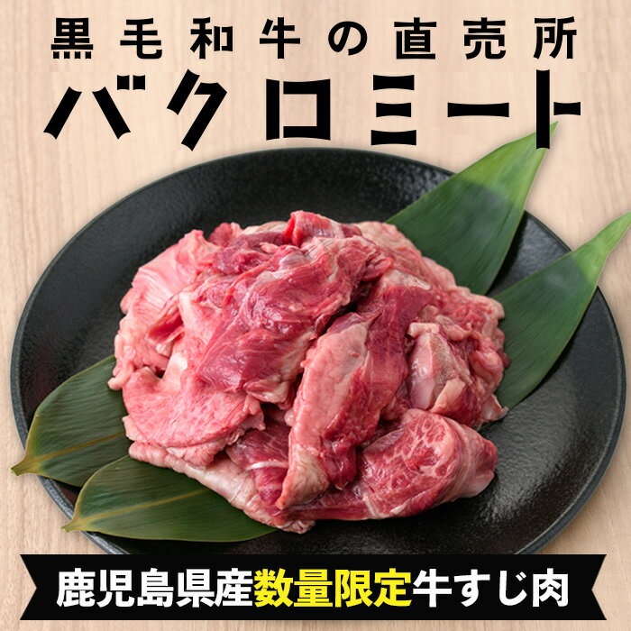 【ふるさと納税】黒毛和牛 牛すじ肉(500g)！鹿児島県産 牛 牛肉 すじ肉 スジ肉 肉 国産 九州 ビーフシチュー 煮込み カレー 牛スジ煮込み おでん 和牛 冷凍【バクロ】