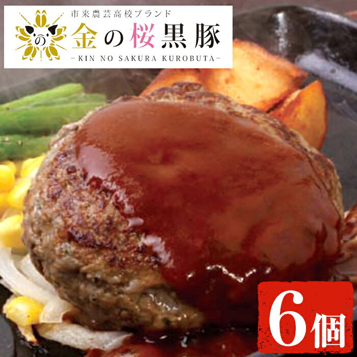 鹿児島県産！金の桜黒豚煮込みハンバーグ(180g×6個)！豚 豚肉 肉 鹿児島 国産 黒豚 調理済 レンジ 時短 調理 ハンバーグ 惣菜【エーエフ企画】