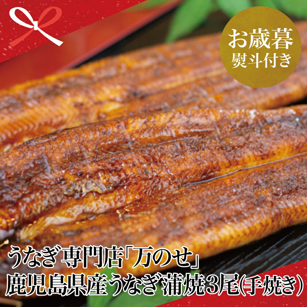 [お歳暮ギフト]鹿児島県産 鰻 うなぎ専門店「万のせ」 うなぎ蒲焼(手焼き) 3尾 セット ジューシー スタミナ ウナギ 鰻 蒲焼き 国産 ギフト うな重 たれ ひつまぶし 山椒 冷凍 南さつま市 贈り物 冬ギフト 贈答用 送料無料 のし対応 お歳暮熨斗付き