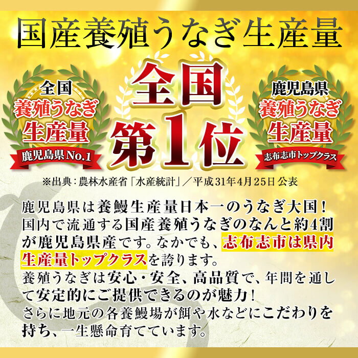 【ふるさと納税】鹿児島県産 うなぎ蒲焼 名水慈鰻(特大5尾 計950g以上/1尾あたり190g以上) うなぎ 鰻 ウナギ 5尾 国産 九州産 蒲焼き かばやき 冷凍 うな重 ひつまぶし タレ 山椒 ランキング 人気【鹿児島鰻】c7-006