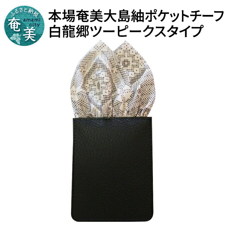 15位! 口コミ数「0件」評価「0」 スーツ 小物 高級感 本場奄美大島紬 ポケットチーフ 白龍郷 ツーピークスタイプ 挿すだけ