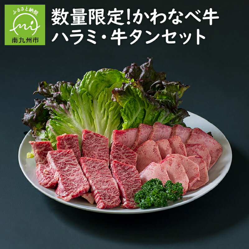 数量限定! かわなべ牛 ハラミ 牛タン 各 150g セット 牛肉 お肉 肉 希少部位 4等級 以上 黒毛和牛 和牛 タン 南九州市産 国産 食品 食べ物 焼肉 お取り寄せ お取り寄せグルメ ギフト 贈答 熨斗対応可 鹿児島県 南九州市 送料無料