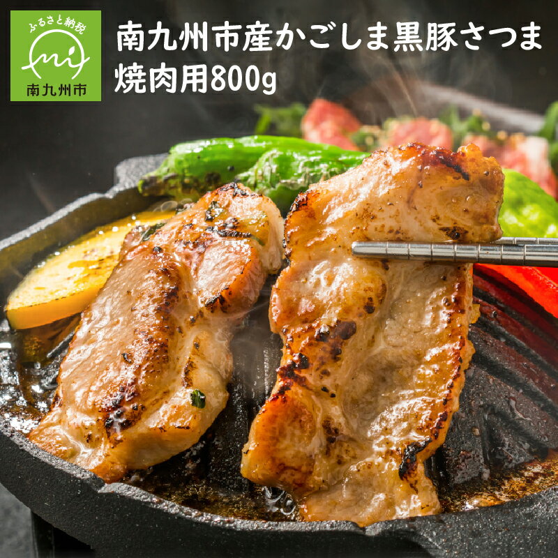 【ふるさと納税】南九州市産かごしま黒豚さつま焼肉用 800g