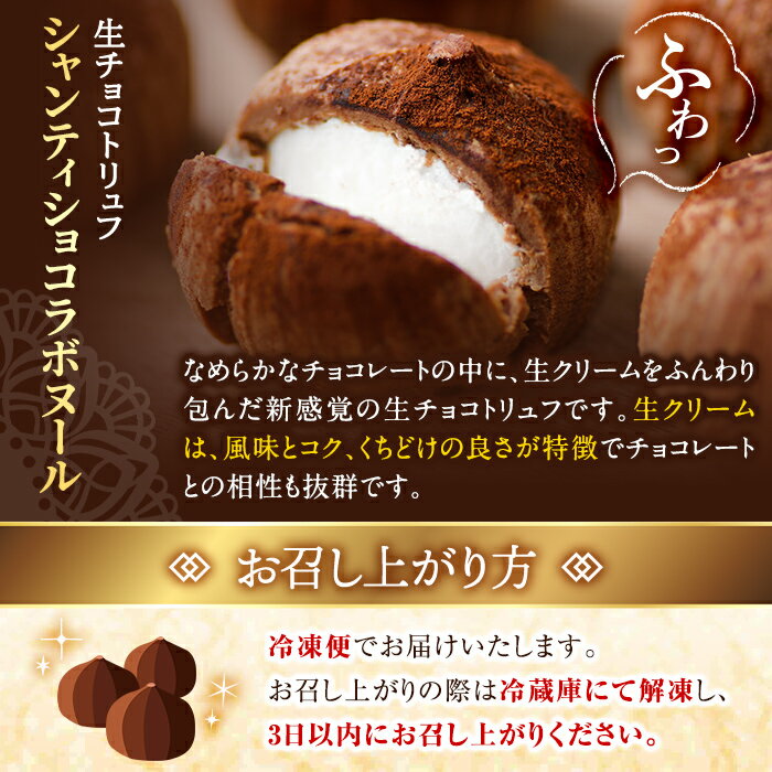 【ふるさと納税】生チョコトリュフ！シャンティショコラボヌール(9個入×1箱)スイーツ お菓子 チョコ チョコレート 生チョコ トリュフ 新感覚 バレンタイン【財宝】 2