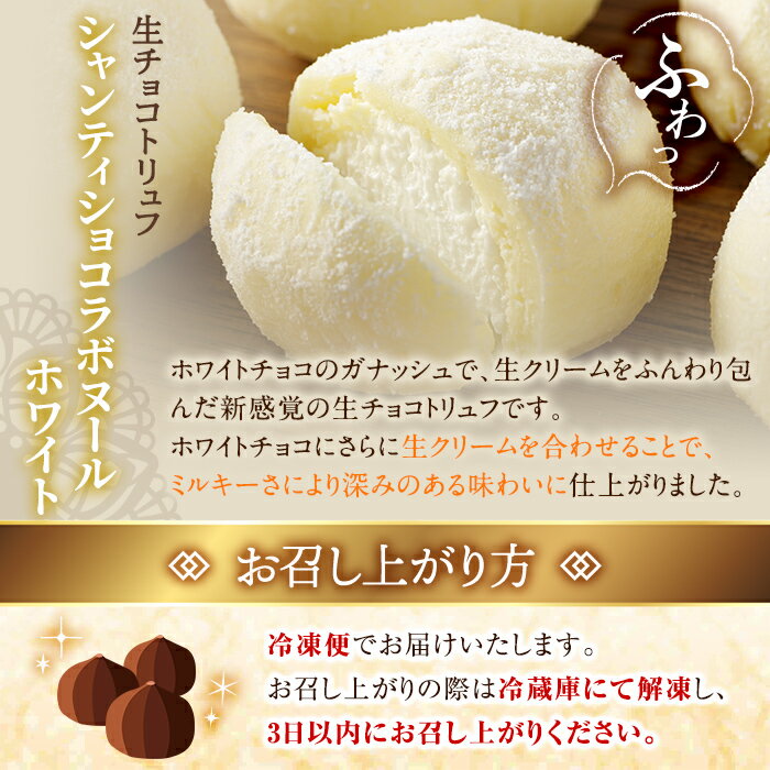 【ふるさと納税】生チョコトリュフ！シャンティショコラボヌール・ホワイト(9個入×1箱)スイーツ お菓子 チョコ チョコレート 生チョコ トリュフ ホワイトチョコレート ガナッシュ 新感覚 バレンタイン【財宝】