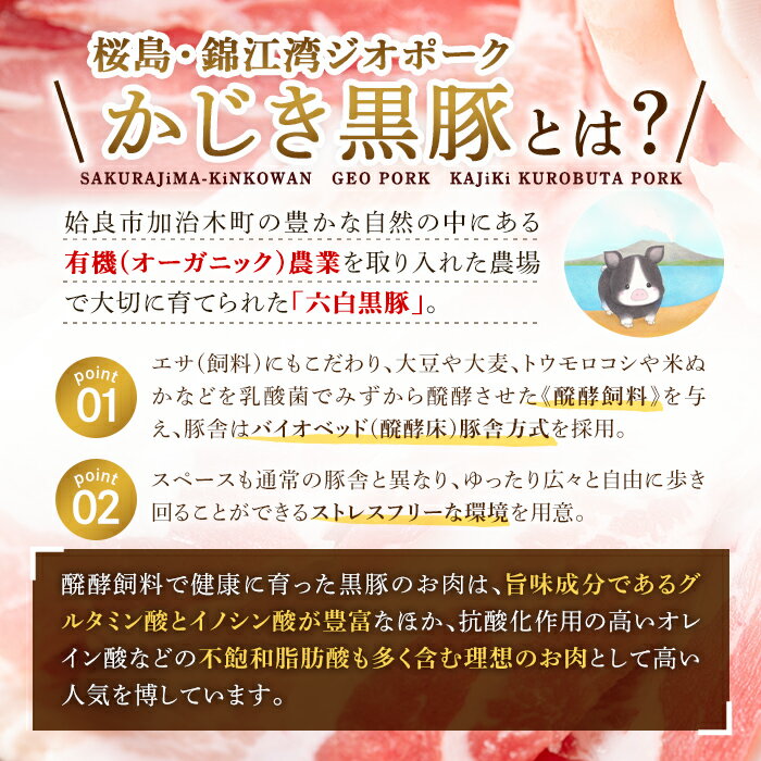 【ふるさと納税】黒豚しゃぶしゃぶ用ロース肉(1kg)＆芋焼酎2種(900ml×2本)セット！有機農業を取り入れた農場で育った希少な＜桜島・錦江湾ジオポークかじき黒豚＞と＜白金乃露・かいもしょちゅ＞焼酎セット【鹿児島の味まるごとお届け便】