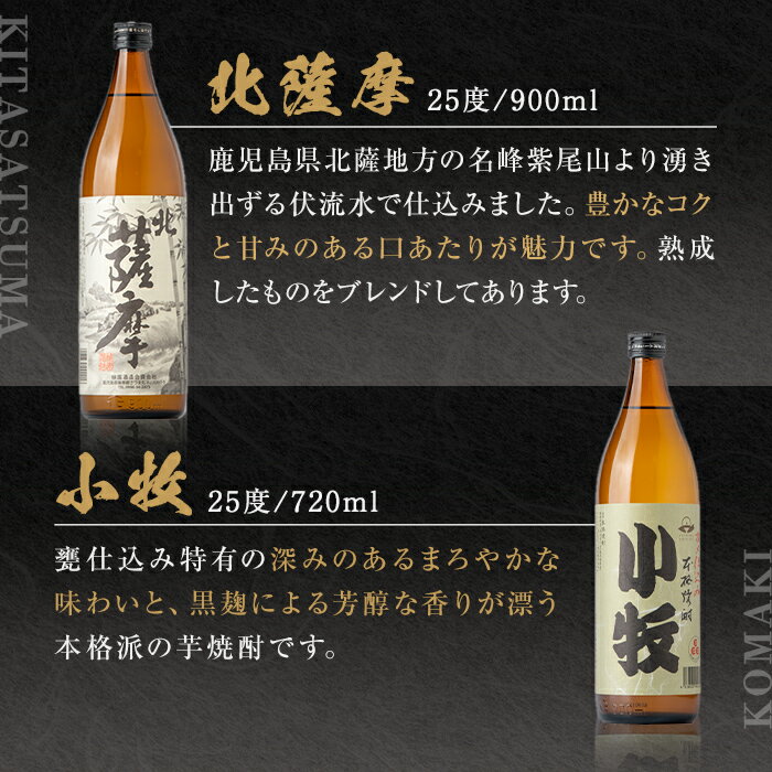 【ふるさと納税】＜数量限定＞鹿児島の本格芋焼酎6本飲み比べセット！(伊勢吉どん・小牧　各720ml、北薩摩・ぼっけもん・甕仕込み紫尾の露・園乃露　各900ml) 鹿児島 国産 九州産 お酒 アルコール 焼酎 リキュール 芋焼酎 飲み比べ セット【一社)さつま町観光特産品協会】