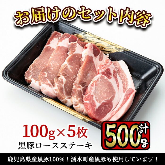 【ふるさと納税】鹿児島県産黒豚ロースステーキ 計500g(100g×5枚)良質な赤身とジューシーな脂身を堪能！鹿児島が育んだ豚肉の芸術品！【財宝】