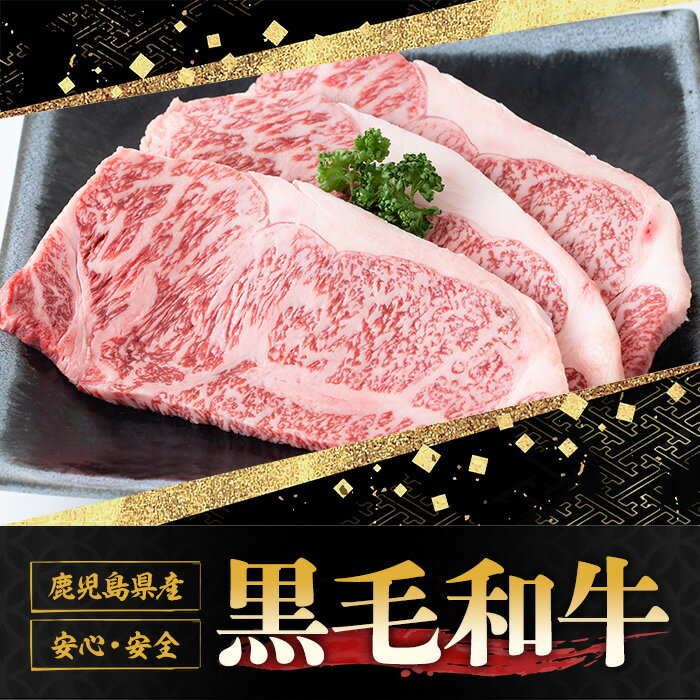 【ふるさと納税】鹿児島黒牛サーロインステーキ(計600g・3枚)国産 九州産 牛肉 黒牛 黒毛和牛 和牛 お肉 ステーキ ロース 冷凍【さつま屋産業】