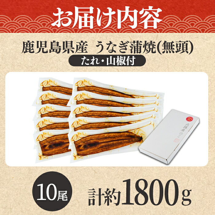 【ふるさと納税】＼高評価★4.78獲得！／東串良町のうなぎ蒲焼(無頭)(10尾・計約1,800g・タレ、山椒付) うなぎ 蒲焼長焼 ウナギ 鰻 蒲焼き 国産うなぎ 国産 九州産 鹿児島 鹿児島県産 人気 ランキング 高級【アクアおおすみ】【0634364a】 f464821-higashikushira-10000575 鹿児島県東串良町 サンプル画像3